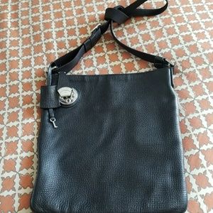 Bally black leather satchel